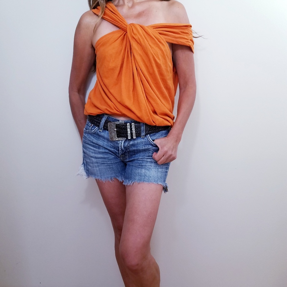 Zara Orange Knotted Top Size S